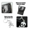 DUINIU 1pc Skull Black Leather Crossbody Bag with 1pc Skull