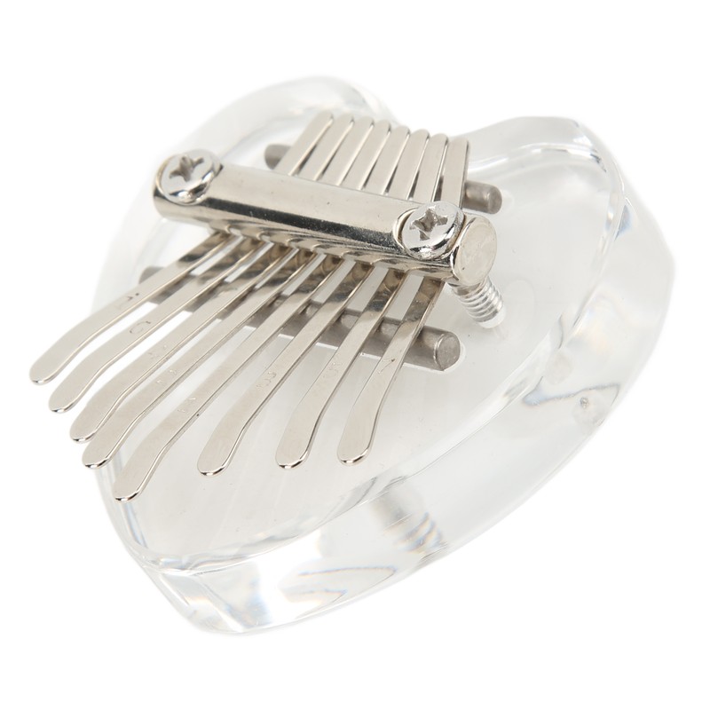 Heart Shaped Thumb Piano Mini Portable Transparent Crystal 8 Keys