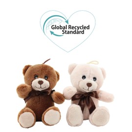 Sweety Toys 14729 Teddy Bear Set of 2 Recycled Material Sustainable Plush Toys for Cuddling Made from Recycled Plastic Bottles Environmentally Friendly Cuddly Toys