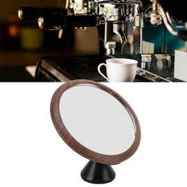 Coffee Mirror Observation Glass, 360° Rotating Stainless Steel Bottomless Portafilter for Espresso Machine, Barista Flow Rate Analyzer Tool