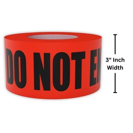 SINGHAL Caution Tape Do Not Enter Red -3 Inch X 1000 Feet,Bright Red with Bold Black Print, 3" Wide for Maximum Readability, Tear Resistant Design, High Visibility