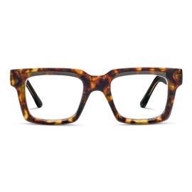 Peepers by PeeperSpecs Women's Spotlight Blue Light Blocking Reading Glasses and No Correction Eyewear Square, Tortoise/Black, 1.75