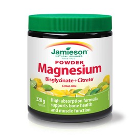 Jamieson Jamieson Magnesium Bisglycinate Plus Citrate Powder - Lemon Lime Flavour Drink Mix , 228.0 g (Pack of 1)