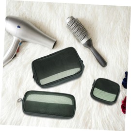 FRCOLOR 3Pcs Mesh Makeup Bags Travel Cosmetic Pouches with Breathable Design Zipper Organizer Cases for Toiletries and Accessories