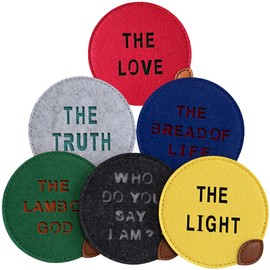 MinniLove Colored Coasters Insulation Pad, Water Absorbent, Round, Heat Resistant, Durable, Gift Set, Suitable for Teahous, Cafes, Restaurants, Dim Sum, Drinking Coffee (6 Types Per Set)