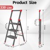 3 Step Ladder, DIAMONDFORGE Folding Step Stool with Wide Anti-Slip