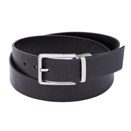 DAVIDOFF Essentials Men's Belt - High Quality Leather Belt with Pin Buckle and Vintage Look Belt - Buffalo Leather Belt, black