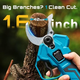 SEESII 2-in-1 Pole Pruning Shears: 1.6" Cutting Diameter Cordless Electric Pole Pruners - Brushless Motor, Dual 4.0Ah Batteries, Extra SK5 Blade, 4 Modes Adjustable Branches Cutter for Tree & Flower