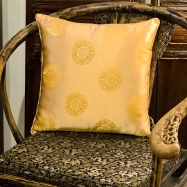 China Furniture and Arts US SELLER - Gold Chinese Silk Pillow (#1)