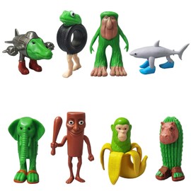 EOAMGO Italian Brainrot Figures Set of 8, Tung Sahur, Tralalero Tralala Toy Figures for Adults, Funny Desk Decoration Shark, Crocodile, Monkey, Iconic Gift