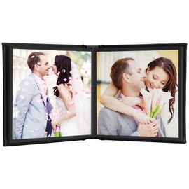 Neil Enterprises Inc. Leather Self-Stick 5" x 5" Black Photo Album - Holds 10 Photos