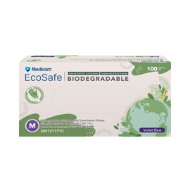 Medicom EcoSafe Biodegradable Nitrile Gloves – Medium – 100 Pack – Powder-Free, Latex-Free – Medical Grade – Perfect for Cleaning, Food Prep & Everyday Use