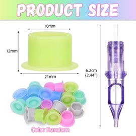 ATOMUS 20pcs lila Tattoo Patrone Nadeln 1003RL Tattoo Nadeln für Tattoo Gun Pen Liner Muster Permanente Augenbraue mit Einweg 20pcs Silikon Tinte Tassen für Stift Rotary Machine Tattoo Supplies