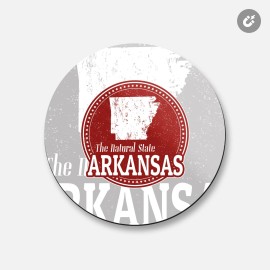 Unbranded Arkansas USA State Map Grunge | 4'' X 4'' Round Decorative Magnet