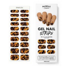 MOYOU LONDON Semi-cured UV Gel Strips - Pack of 20 - Gel Nail Foils UV Hardening for Manicure in Salon Quality - Single Malt