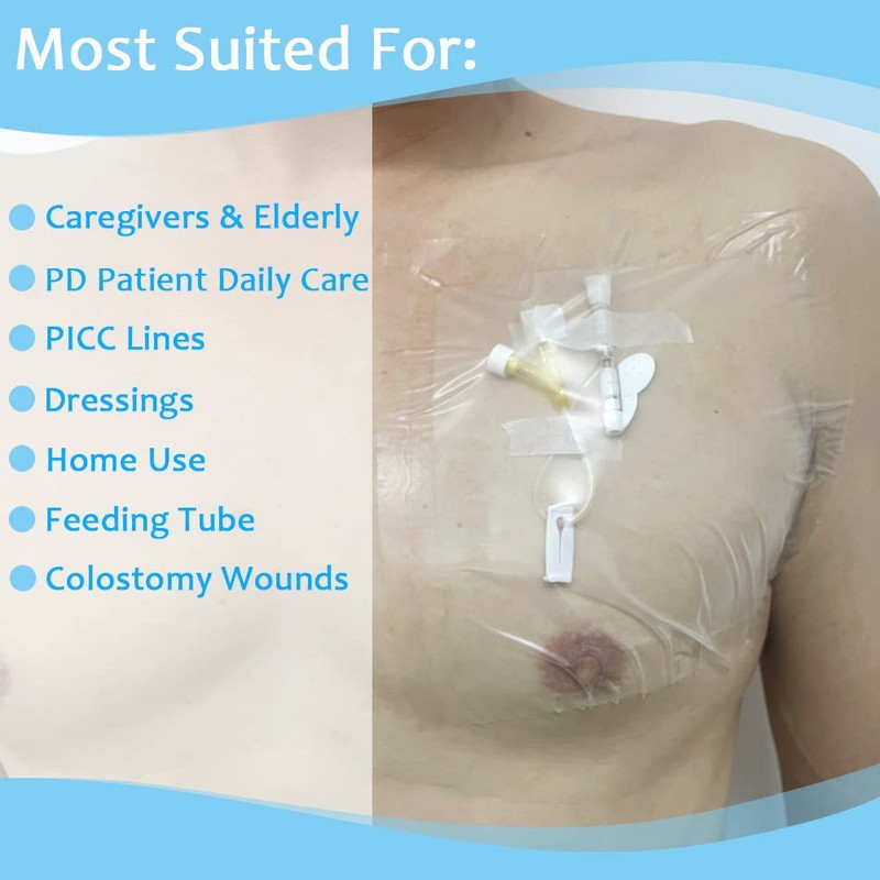 PICC Line Bandage Protector Shield for Shower - Transparent Film