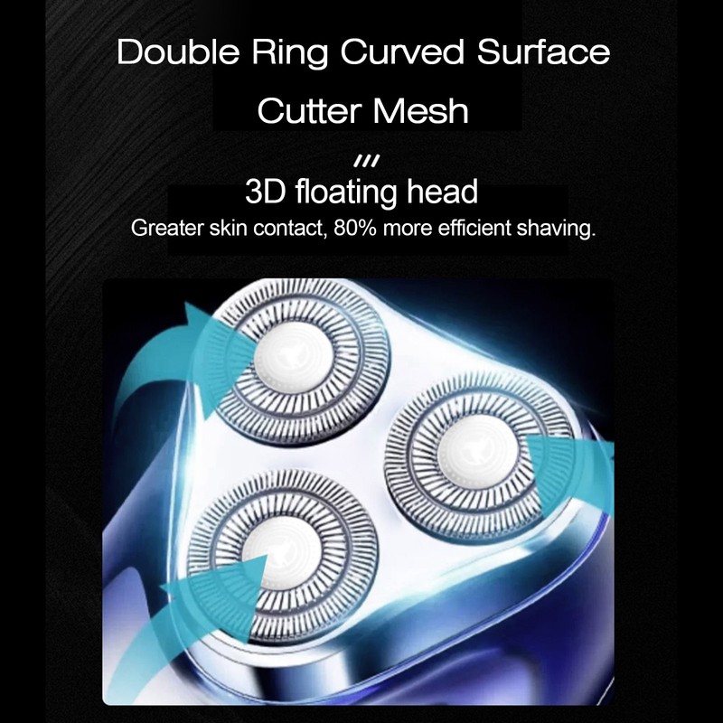Triple Head Razor Electric Men's Mini Razor Full Body Wash