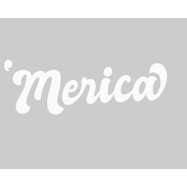 Merica Iron On Decal, 4th of July Vinyl Patches, DIY Crafts, HTV Vinyl USA America Patriotism, Pick Size & Colors, Iron-On Almost Anything in 5 Min (White Glitter)