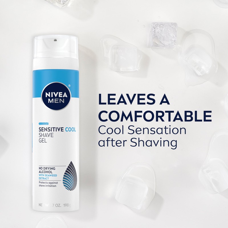 NIVEA MEN Sensitive Cooling Shave Gel with Chamomile and Seaweed