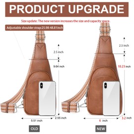 CLUCI Small Sling Bag for Women Crossbody, Faux Leather Trendy Waist Packs with Guitar Strap, Women's Fanny Packs