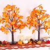 2 Pack 24 Inch Artificial Lighted Maple Tree with 48