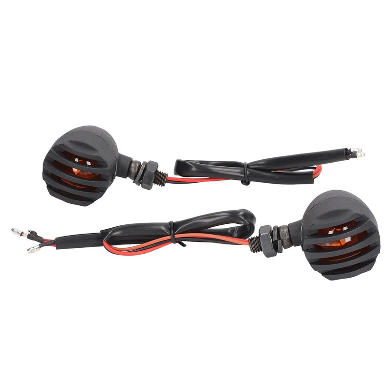 Pair Motorcycle Turn Signal Light with Grill Cover 3 Wires