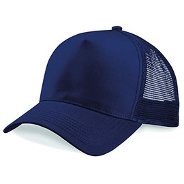 Plain Trucker Cap Mesh Back Baseball Cap Snapback - Navy