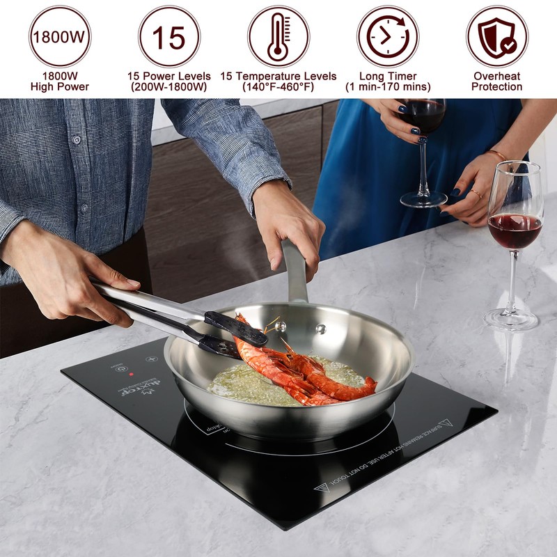 Duxtop Built-in Induction Cooktop, Portable Countertop Burner, Sensor Touch Induction
