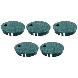 KENRCLVD 5Pcs Round Sprinkler Valve Box Covers ID 5.5" OD 6" Plastic Valve Round Box Lid Replacement for Automatic Irrigation System, Green