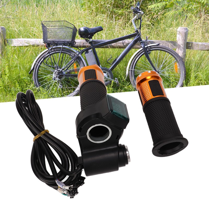 One Pair Electric Bike Throttle Handlebar with Red Screen Lock