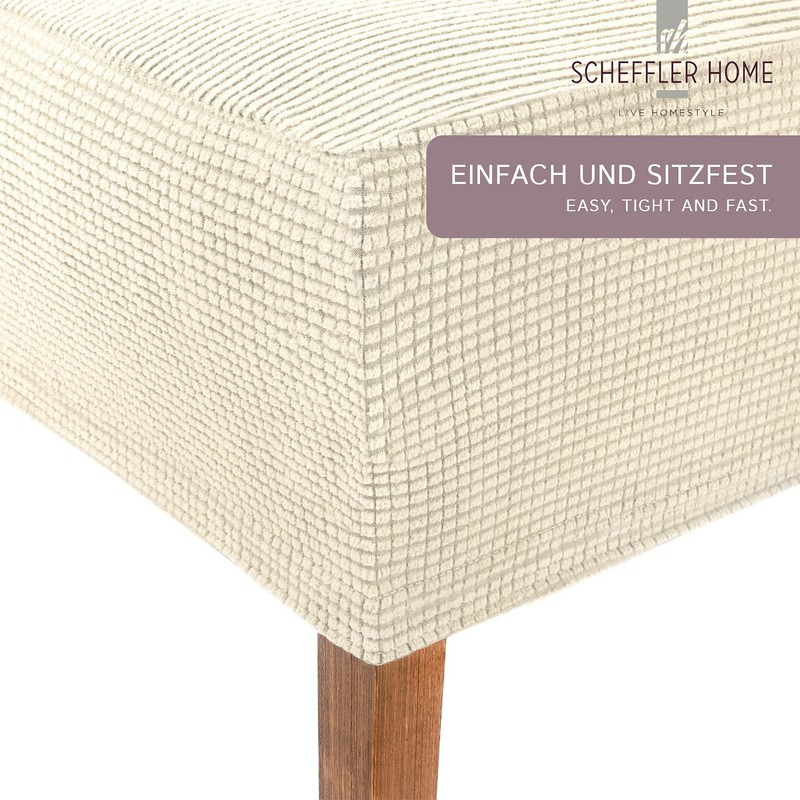 Scheffler Home Chair Cover Stretch Chair Cover Sofia White Ecru