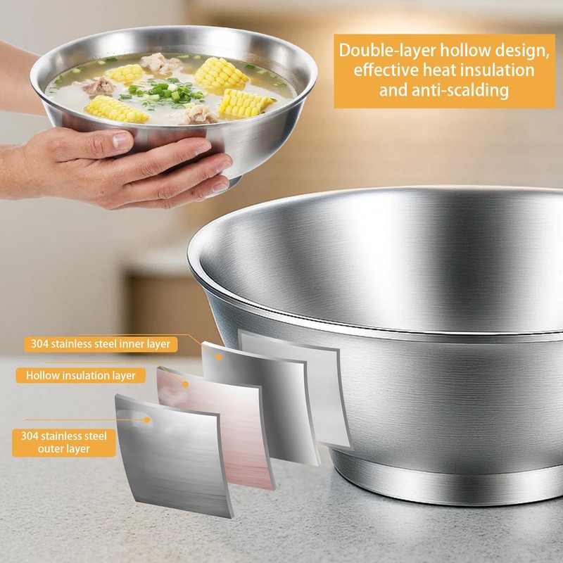 Molain 2 Pcs 54oz Large Double Walled Insulated Ramen Bowls,