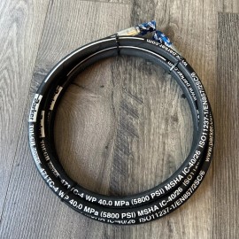 Parker Tough Cover Hydraulic Hose 471TC-4, 9 ft. long Male thread both ends.
