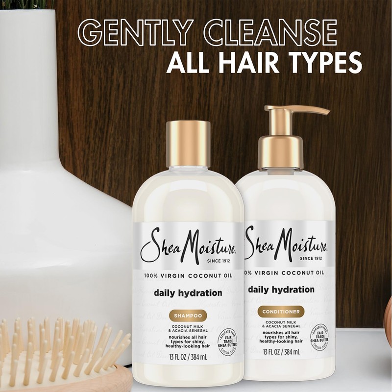 SheaMoisture Shampoo & Conditioner Set, Daily Hydration with Pure Coconut
