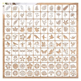 GIDWRIY Pack of 100 Stencils Painting, Stencil Stencils Textile Design Children, Painting Stencils Small, Animals Flower Stencils Plastic for Painting, Drawing Stencils for Adults, Stencils for