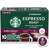 Starbucks Espresso Roast K Cup Pods 10 Count Dark Roast