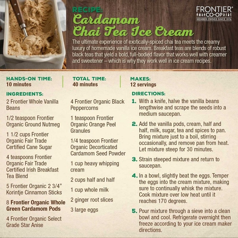 Frontier Co-op Organic Whole Cardamom Pods, 1-Pound, Sweet, Warm Taste,