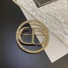 KLUFO CD Rhinestone Monogram Brooch Pin Monogram Rhinestone Brooch Lapel