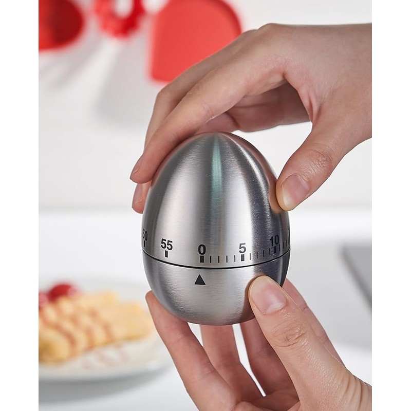 Stainless Steel Kitchen Timer Egg – Accurate Countdown Timer for