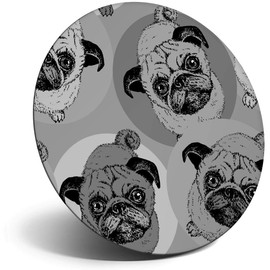 Destination Vinyl ltd Magnet for Refrigerator, Fridge BW - Cute Funky Pug Dog Pop Art Neon for Office, Cabinet and Whiteboard, Magnetic Stickers, 41287