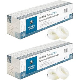 Business Source BSN32953 Premium Invisible Tape Value Pack, Clear(12 PER Pack, Pack of 2)