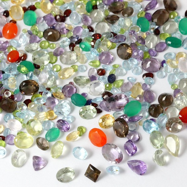 Beverly Oaks Mixed Full Faceted Gemstones - 100+ carats - Natural Mined Loose Gemstone Lot - Wholesale Gems Mix - comes with Certificate of Authenticity