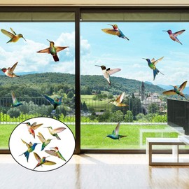 Hummingbird Window Clings,9PCS Birds Wall Decal,Hummingbird Window Cling Anti-Collision Window Clings Decals,Flying Bird Sticker Hummingbird Stickers For Window&Living Room Office Wall Art Decor