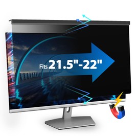 VERPONITY Magnetic Computer Privacy Screen 21.5-22 Inch, Aesthetic Hanging Privacy Screen for Computer Monitor with Anti-Blue Light Coating, Removable Magnetic Attachment Computer Monitor Privacy