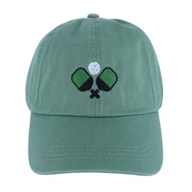 David & Young Women's Embroidered Pickleball Washed Baseball Cap, Sage