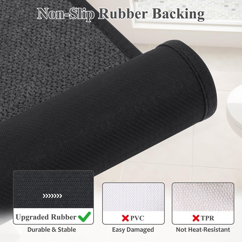 Ileading Bathroom Rugs Sets 3 Piece Non Slip Washable, Absorbent