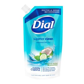 Dial Repuesto de jabón líquido para manos, Rocío de Coco & Pepino, 450 ml