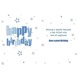 Nigel Quiney Grandad Birthday Card - Holographic Star Design with Foil Details - Eco-Friendly and Recyclable