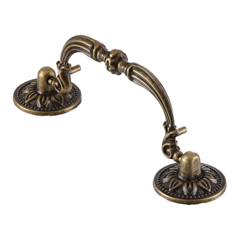 8PCS Vintage Drop Bail Dresser Drawer Pull Antique Bronze Cabinet