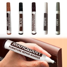 Wood Correction Pen, Laminate Repair Kit, Wood Repair Kit, Parquet Repair Kit, Repair Kit for Worktops, Floor Repair Kit, Wood Repair Kit, Furniture Correction Pen, Pack of 5